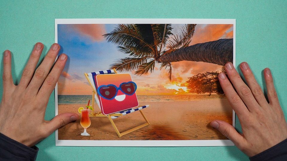 Maak een landschapslamp: strandfoto met palmboom als basis voor DIY lamp